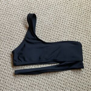 Black One-Shoulder Bikini Top